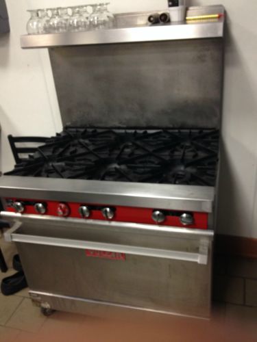 Vulcan range ng natural gas 36&#034; 6 burner 1 oven for sale