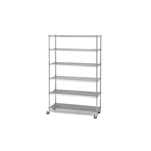 Steel wire rolling shelves commercial rack office storage 6 shelf industrial for sale