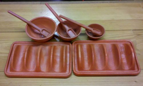 Duracotta set of taco servers new with serving spoons for sale