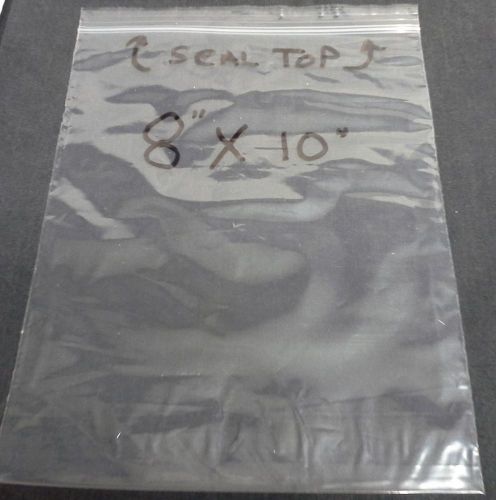 8&#034; by 10&#034; reclosable  clear zip lock / seal top poly bags 100 pcs for sale