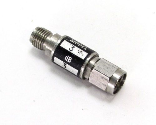 Weinschel / Aeroflex 3M-3 Fixed Attenuator - 3 dB, DC-12.4 GHz, 2W, SMA M-F