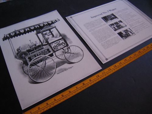 Antique cretors popcorn wagon 2 print set-improved no. 2 wagon -ready to frame! for sale