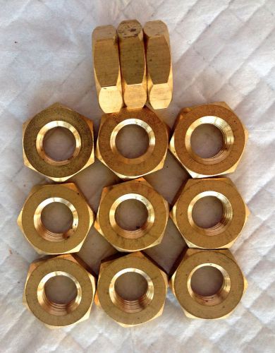 Brass Hex Jam Nut 1/2&#034; -13 X 1/4&#034; Thick  Qty:12