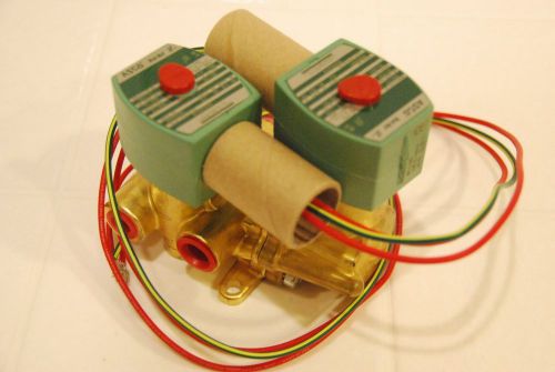 ASCO 4-Way Dual Coil, Brass 1/4&#034; Solenoid Valve, 24 VAC - 8344G044