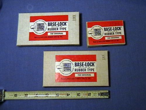 3  Vintage Base-Lock. Rubber Type Letters W/ Number Stamp Set A-Y &amp; 0 THRU 9