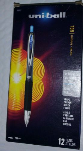 NEW, Uniball Signo 207 Medium point, Blue Ink, 0.7mm, Qty 12.