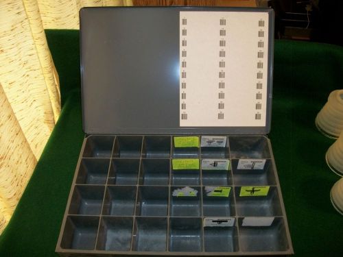 Durham Parts Storage Bin Cabinet 24 hole Organizer Metal With Handle &amp; Lid lot#1