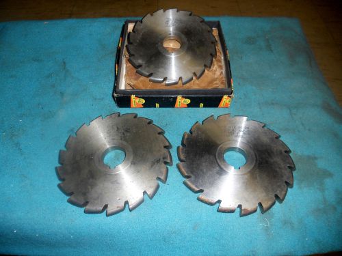 (3) brown &amp; sharpe radius tooth cutters; 5&#034; diameter x 1&#034; bore x .218&#034; rake for sale