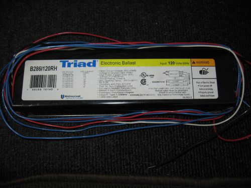 New universal triad b286i120rh electronic ballast (120 volt) for (2) f96t8 ho for sale