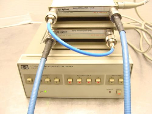 HP Agilent Keysight 11713A Attenuator / Switch Driver + 8494G 11dB &amp; 8696G 110dB