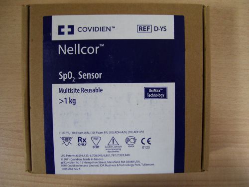 ! covidien nellcor d-ys oximax sp02 sensor, multisite reusable sealed nib! for sale