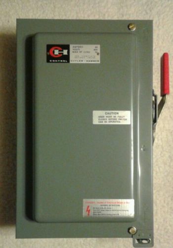 CUTLER-HAMMER 60A HEAVY DUTY SAFETY SWITCH  600V 3 PH. 50HP MAX DH362U