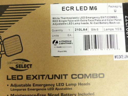 New lithonia lighting led exit combo red single face ecr led m6  emergency for sale