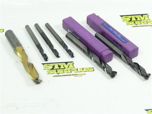 Lot of 6 solid carbide coolant fed twist drills 1/4&#034; to 9/16&#034; sumitomo garr for sale