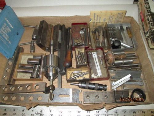 MACHINIST LATHE MILL Machinist Lot of Blocks Cutters NICE Chuck Parts Etc