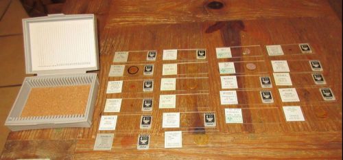 22 Prepared Microscope Slides in Case Parco  Scientific Co.  England