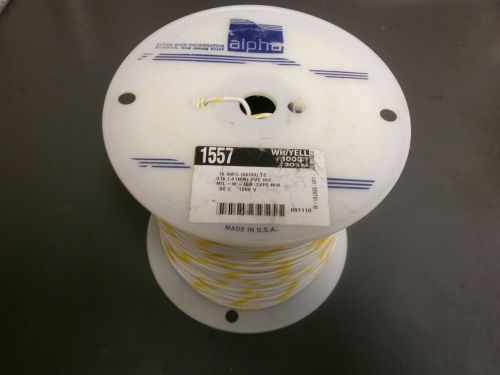 Alpha 1557 white yellow 16awg 26x30, mil-w-76b type mw 1000v 80c 1000&#039; spool for sale