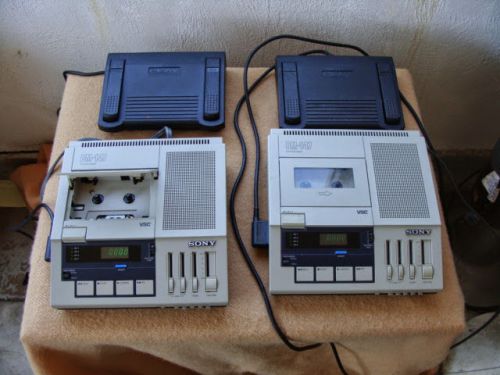 Lot of 2 Sony BM-147 Four Track Transcription Transcriber W/ Foot Controls IN-75