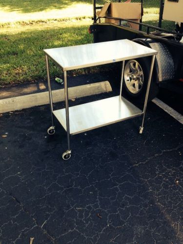 Pedigo Stainless Instrument Table W/ Shelf SG-86-SS Veterinary Lab Surgical