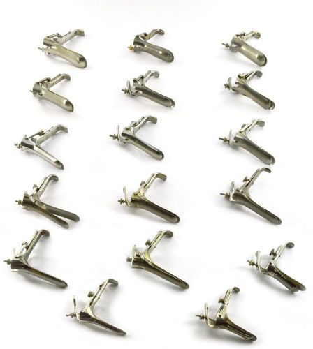 Lot of 17 Various Assorted Vaginal Speculum Sizes Specula Speculums