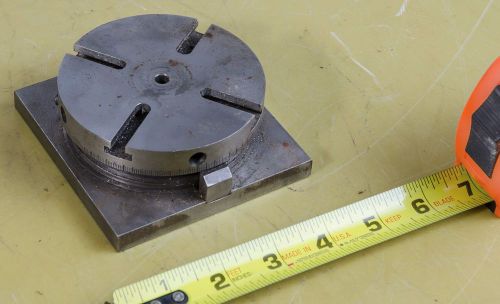 Small Rotary Table; 3 5/8&#034; Dia; 4 T-Slots (CTAM #7561)