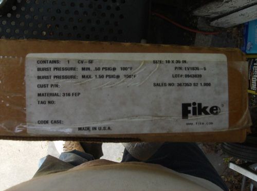 Fike Explosion Vent CV-SF 18&#034; X 35&#034; burst pressure EV1835-5 New.50 - 1.5 PSIG