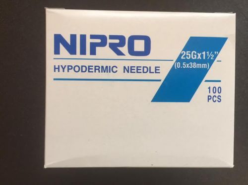 Nipro 25Gx1 1/2&#034; needle-Box of 100