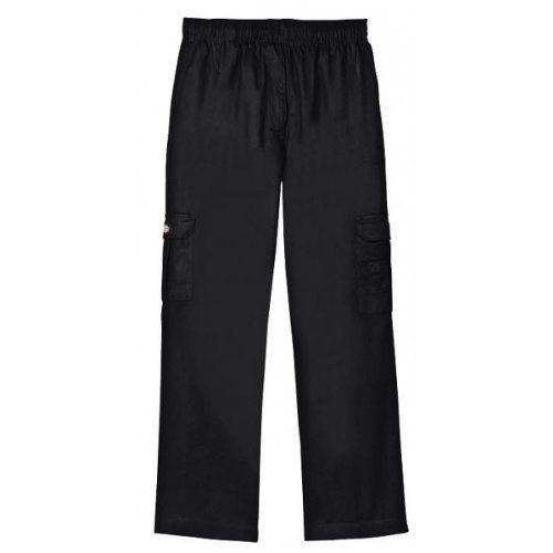 Dickies Chef Pants Black Drawstring Waist Baggie Cargo Pocket 3X DCP200 New