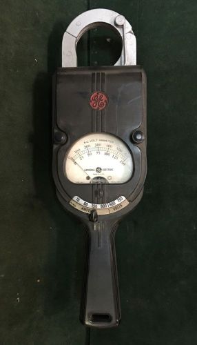 Vintage GE A-C Clamp On Volt Ammeter Type AK-1 Model-8AK1AAA1 **TESTED - WORKS**