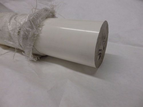 White pvc plastic rod 3.5&#034; dia x 12&#034; length bar 1 foot b6 for sale