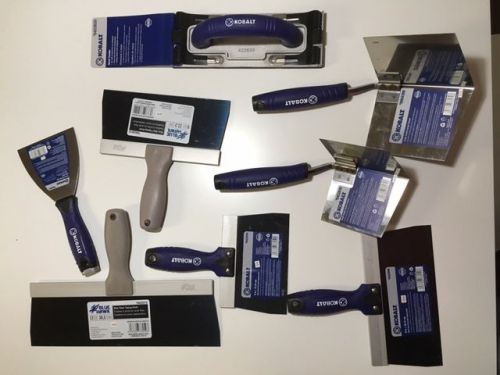 *NEW LOT* Kobalt &amp; Blue Hawk Drywool Tools - 8 Pieces - Trowel, Sander, Knife