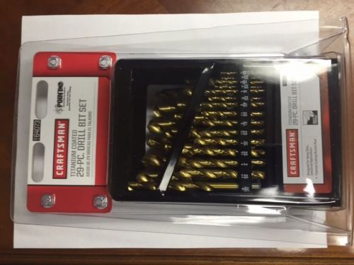 29 piece Titanium Coated Drill Index 1/16 through 1/2&#034; set by Craftsman