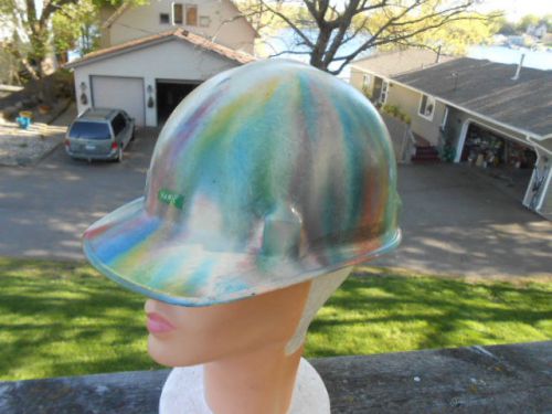 Unique 1970&#039;s Vtg JACKSON RAINBOW Safety HARD HAT Tie Dyed FIBERGLASS SC-10