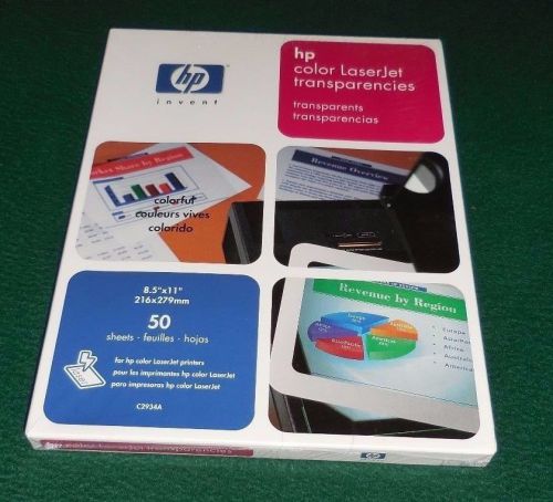 New HP Color LaserJet Transparencies  Part Number C2934A 50-sheet SEALED