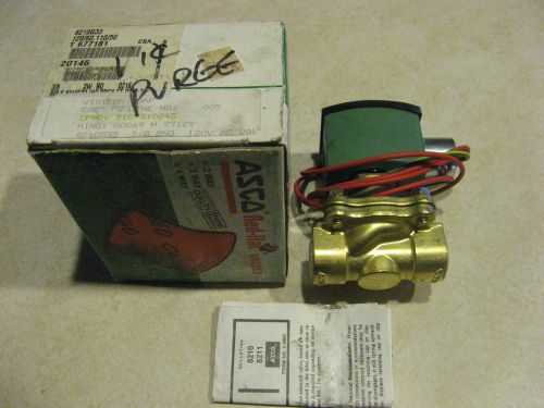 Asco red-hat ii 3/8&#034; solenoid 8210g33 no 120 vac 2 way nib for sale