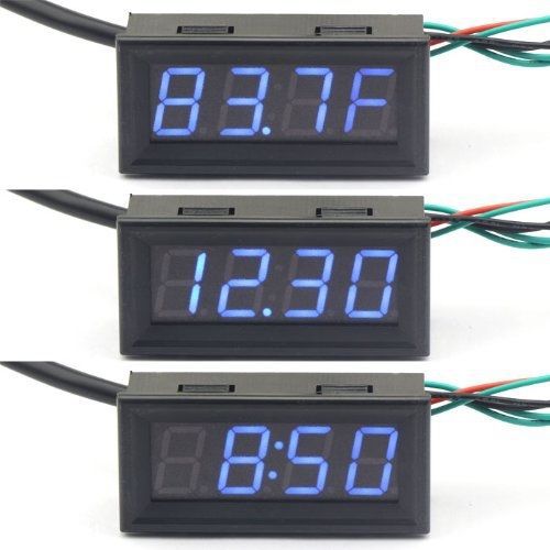 DROK? LED Voltage Fahrenheit Temperature Time Digital Multimeter DC 0-30V