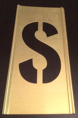 BRAND NEW 3&#034; REUSABLE INTERLOCKING BRASS STENCIL LETTER &#034;S&#034;