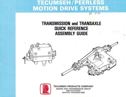 TECUMSEH TRANS/DIFF QUICK REFERENCE HANDBOOK 1993