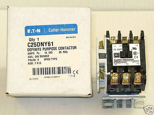 Cutler-hammerc25dny61 definite purpose 3 pole contactor new for sale