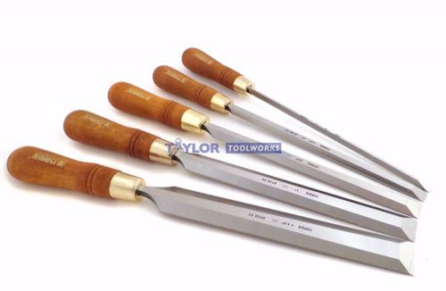 Narex Premium 5 piece Set Paring Chisels Including 1/4&#034; 1/2&#034;, 3/4&#034;, 1&#034; &amp; 1 1/4&#034;