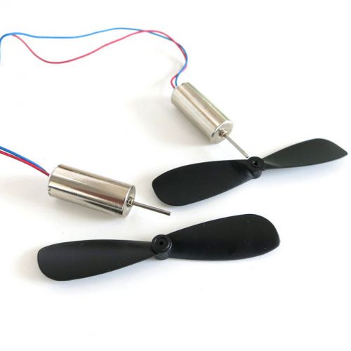 2 pcs 3.7v 48000rpm electric aircraft coreless motor + propeller for rc toy w for sale