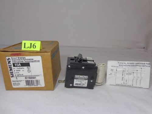 NEW SIEMENS CIRCUIT BREAKER B11500S01 1 POLE 15 AMP SHUNT TRIP POLE SHIPS FREE