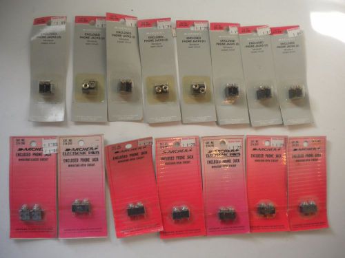 LOT OF 15 NIB ARCHER ENCLOSED PHONE JACKS PACKS OF 2 MINIATURE CLOSED CURCUIT