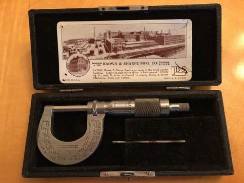 Brown and sharpe  0-1&#034; outside micrometer # 13 .clean works 100% l@@k !! for sale