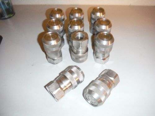 Lot of 13 ea PARKER FS-502-8FP-E5 &amp; 11 ea 1FS-501-8FP Hydraulic Couplers,1/2 In