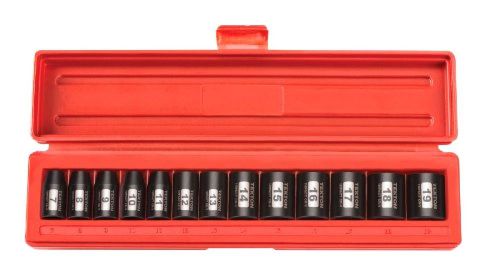 TEKTON 3/8-Inch Drive Shallow Impact Socket Set 7-19mm Metric Cr-V 12-Point New