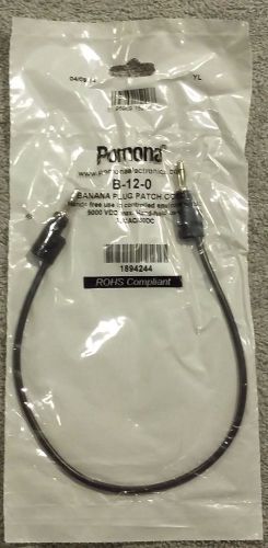 Patch Cord Banana to Banana Plug 12 &#034; BLACK - POMONA B-12-0