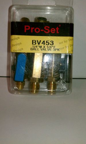 CPS Pro-Set BV453 Ball Valve 3Pk 1/4&#034;M x 1/4&#034;F