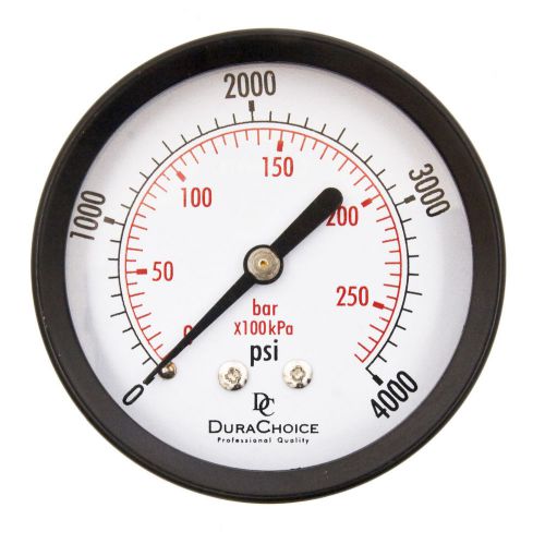 2-1/2&#034; Utility Pressure Gauge - Blk.Steel 1/4&#034; NPT Center Back 4000PSI