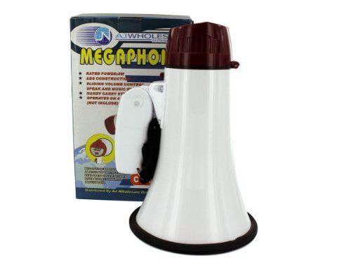 Bulk Buys Compact Megaphone W/ Siren, Black/White/Red New Gift